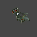 Green Thunderbird 2 Aircraft Model With Detailed Wing And Cabin Design