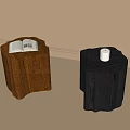 Modern Solid Wood Side Table Corner Stool 3d model