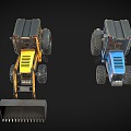 forklift bulldozer tractor 3d model