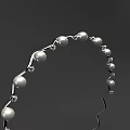 Elegant Decorative Headpiece With Pearl Beads Crystal Accents And Silver Wave Frame