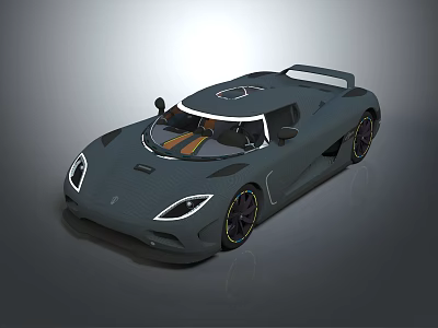 Gray Sports Car With Sleek Aerodynamic Design Modern Exterior And Performance Wheels 3d model