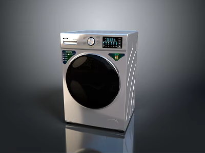 Modern All in One Desktop Computer With Sleek Silver Body And Digital Control Panel 3d model