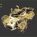 White and Black Three Wheeled Motorcycle with Red Frame Accents Modern Sporty Design Front Dual Wheels