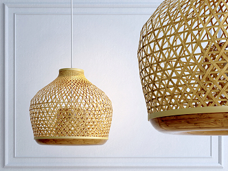 New Chinese Chandelier Bamboo Chandelier 3d model