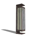 Modern Style Outdoor Wall Light With Brown Frame And Vertical Striped Design
