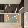 Modern background wall living room dining room bedroom stone background modeling wall combination modeling wall panel solid wood mosaic background wall combination 3d model