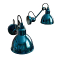 Modern Blue Wall Lamps With Adjustable Arm And Dome Shaped Design 3d model