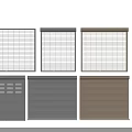 Multiple Window Blinds And Roller Shutters In Different Colors And Design Styles 3d model