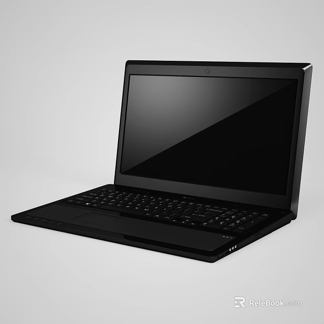 Sleek Black Laptop with Modern Compact Design and Portable Build for Work and Study 3d model 