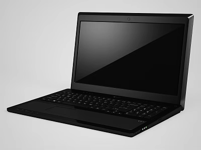 Sleek Black Laptop with Modern Compact Design and Portable Build for Work and Study 3d model