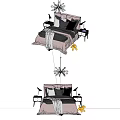 Modern Double Bed Bedroom Interior With Bedside Tables Lamps And Chandelier