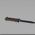 Modern Tactical Weapon Knife With Blue Sharp Blade Red Accent Handle And Metal Construction Design