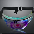 Colorful Tie Dye Fanny Pack With Black Strap And Zipper For Daily Use