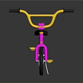 Colorful Kids Bike With Pink Frame Yellow Handlebars And Yellow Wheels