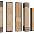 Chinese Style Wall Lamps With Traditional Mountain Cloud Pavilion Patterns And Wooden Frame Design