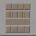 Elegant Bedding Upholstered Headboard with Beige Square and Rectangular Panels Neatly Arranged 3d model