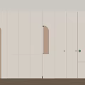 Modern White Wardrobe Interior Design With Curved Details And Sleek Door Panels