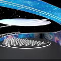 Starry Sky Dome Interior Design With Central Green Plant Platform And White Pillars