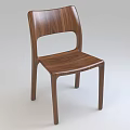 Walnut Wood Leisure Chair With Minimalist Design Curved Backrest And Natural Grain