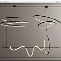 Modern Pendant Lights With Circular And Curved LED Illumination For Interior Decor