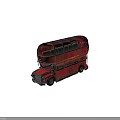 Red Vintage Double Decker Bus With Open Top Arched Roof Rusty Body And London Sign