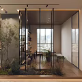 Modern Study Room Interior Design With Wooden Bookshelves And Writing Desk