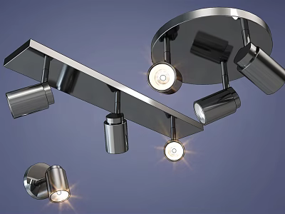 Modern Ceiling Mounted Downlights and Spotlights with Metal Finish for Indoor Lighting 3d model