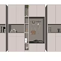 Modern Shoe Cabinet Interior Design With Open Shelf Storage And Decorative Items