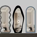 Modern Decorative Mirrors With Various Shapes And Colorful Frames For Interior Design 3d model