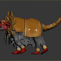 Game and Movie Character With Golden Ornaments Red Face Open Mouth Long Tail