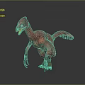 Realistic Pink Feathered Dinosaur 3D Model Standing With Sharp Claws And Extended Wings 3d model