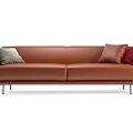 Modern double sofa multiplayer sofa 3d model