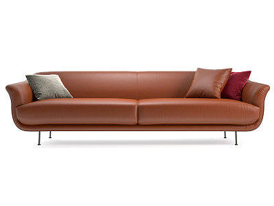 Modern double sofa multiplayer sofa 3d model