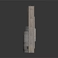 Modern Tower Architecture With Vertical Structure And Textured Grid Facade Elements