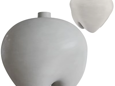 Modern White Ceramic Vases With Unique Round Shape For Floral Decoration 3d model