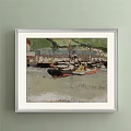 Coastal Landscape Painting With Rolling Waves People On Beach Stormy Clouds And Distant Cliff