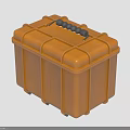 Orange Rigid Toolbox With Black Handle And Durable Storage Construction Design 3d model