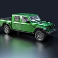 Green Jeep Style Four Door Pickup Truck With Off Road Alloy Wheels