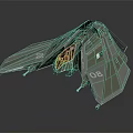 Spacecraft Model 08 Military Aerospace Vehicle With Aerodynamic Wings For Cosmic Exploration Missions