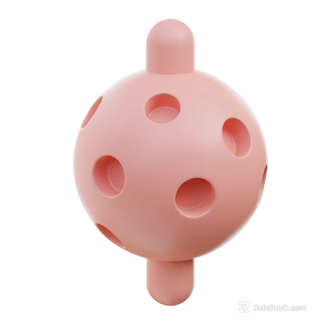 Adorable Pink Doll With Spherical Body And Multiple Round Holes 3d model 