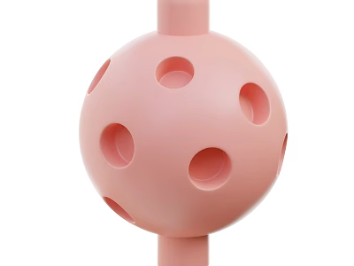 Adorable Pink Doll With Spherical Body And Multiple Round Holes 3d model