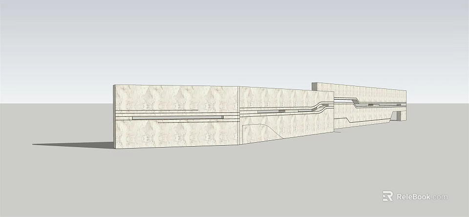 Modern Feature Wall Design Featuring Textured Surface And Decorative Linear Patterns 3d model 
