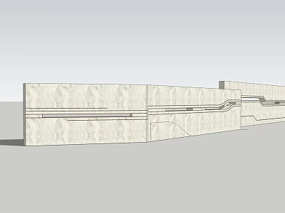 Modern Feature Wall Design Featuring Textured Surface And Decorative Linear Patterns 3d model