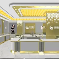 Luxury Modern Jewelry Store Interior Design With Golden Decoration And Exquisite Display Cabinets Bright Lighting