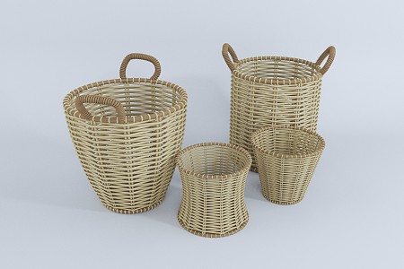 Modern Woven Basket Vegetable Basket 3d model