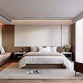 Modern Hotel Guest Room With King Bed Nightstands Bench Armchair Rug Lighting And Window