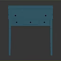 Blue Vanity Dresser With Open Shelves And Drawers For Bedroom Decor