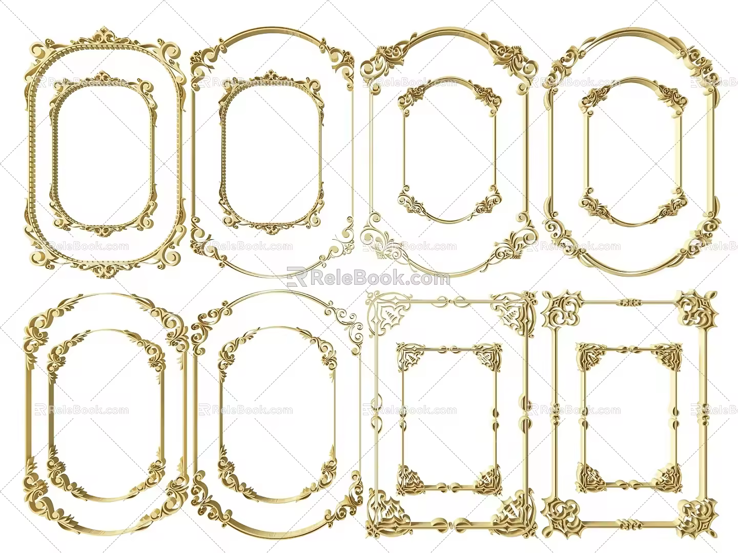 Jane European Flower Lattice Carved Hollow-out Flower Window Carved Corner Carved Gypsum Line Carved Window Pattern Carved 3d model