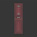 Red Multi Drawer Storage Cabinet With Metal Frame And Lockable Drawers