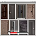 Security Doors With Various Modern Designs Different Materials And Safety Features 3d model